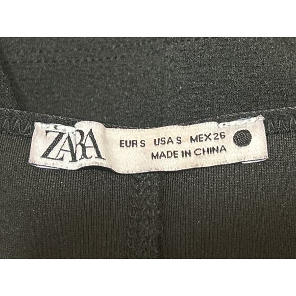 Zara Women's Black Sleeveless Square Neck Cami Bandeau Crop Corset Tank Top Sz S - Picture 3 of 3